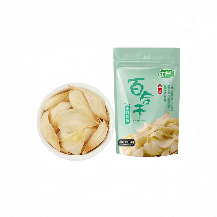 十月稻田百合干100g可搭莲子银耳绿豆煲汤大片肉厚 100 克
