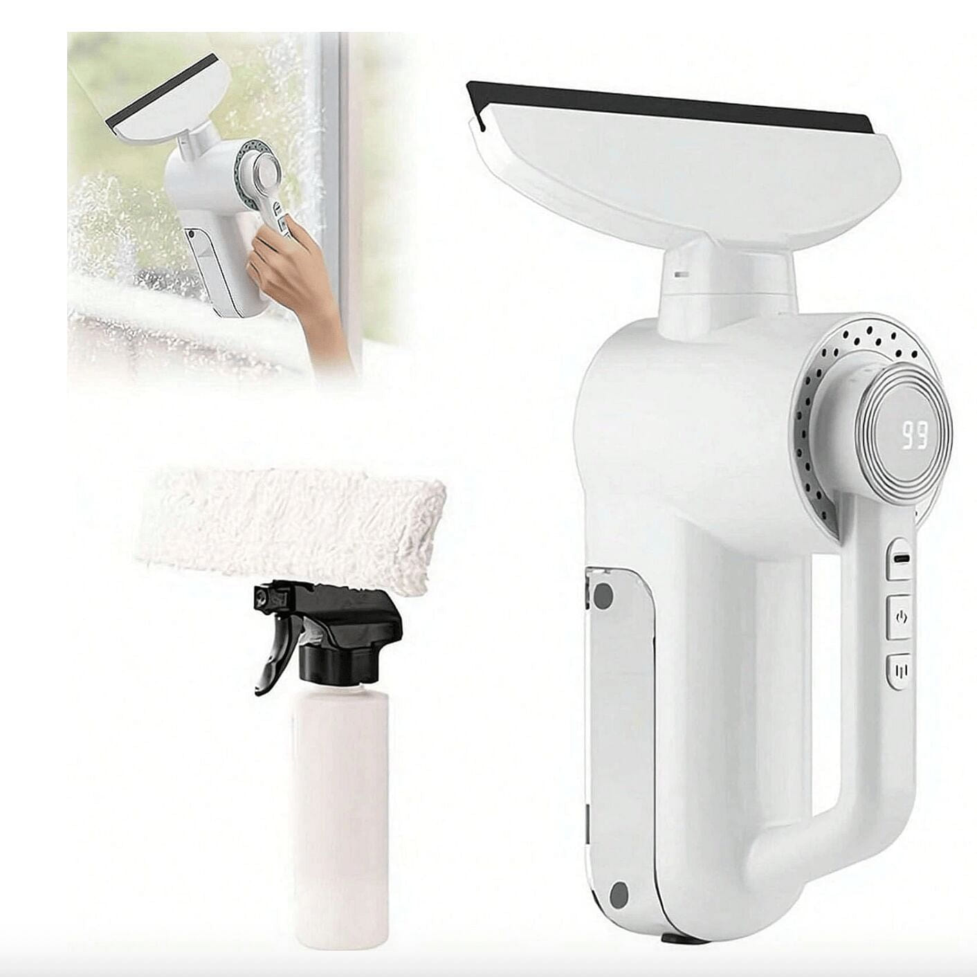Cordless Window Vacuum Squeegee, 1200Pa Strong Suc 1 case