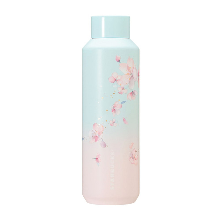 星巴克 樱花限定 保温杯 淡蓝色渐变 591ml
