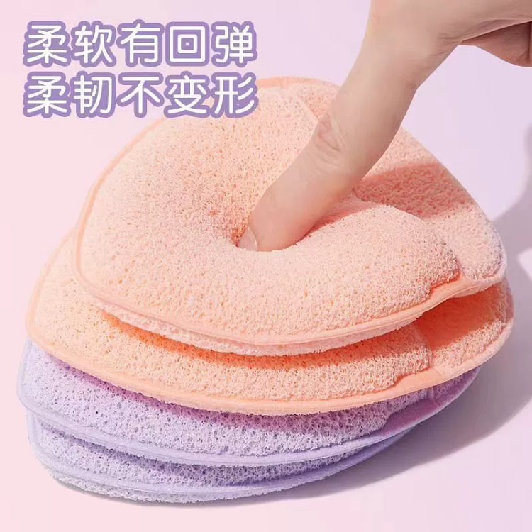 洗脸扑洁面扑搓脸巾粉色+紫色2个