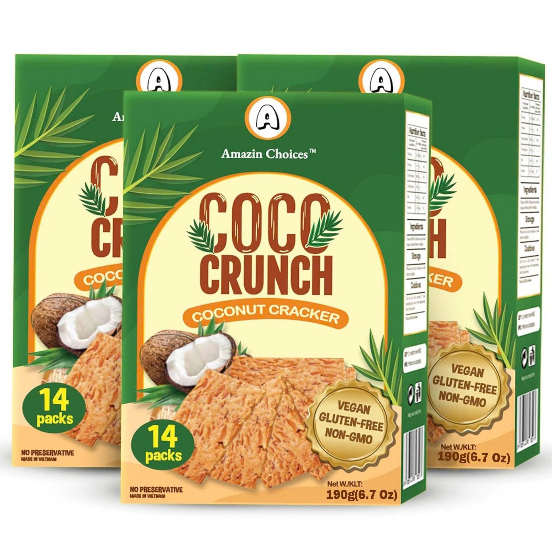 Get COCO Crunch Baked Coconut Crackers 190g. 5 box Delivered