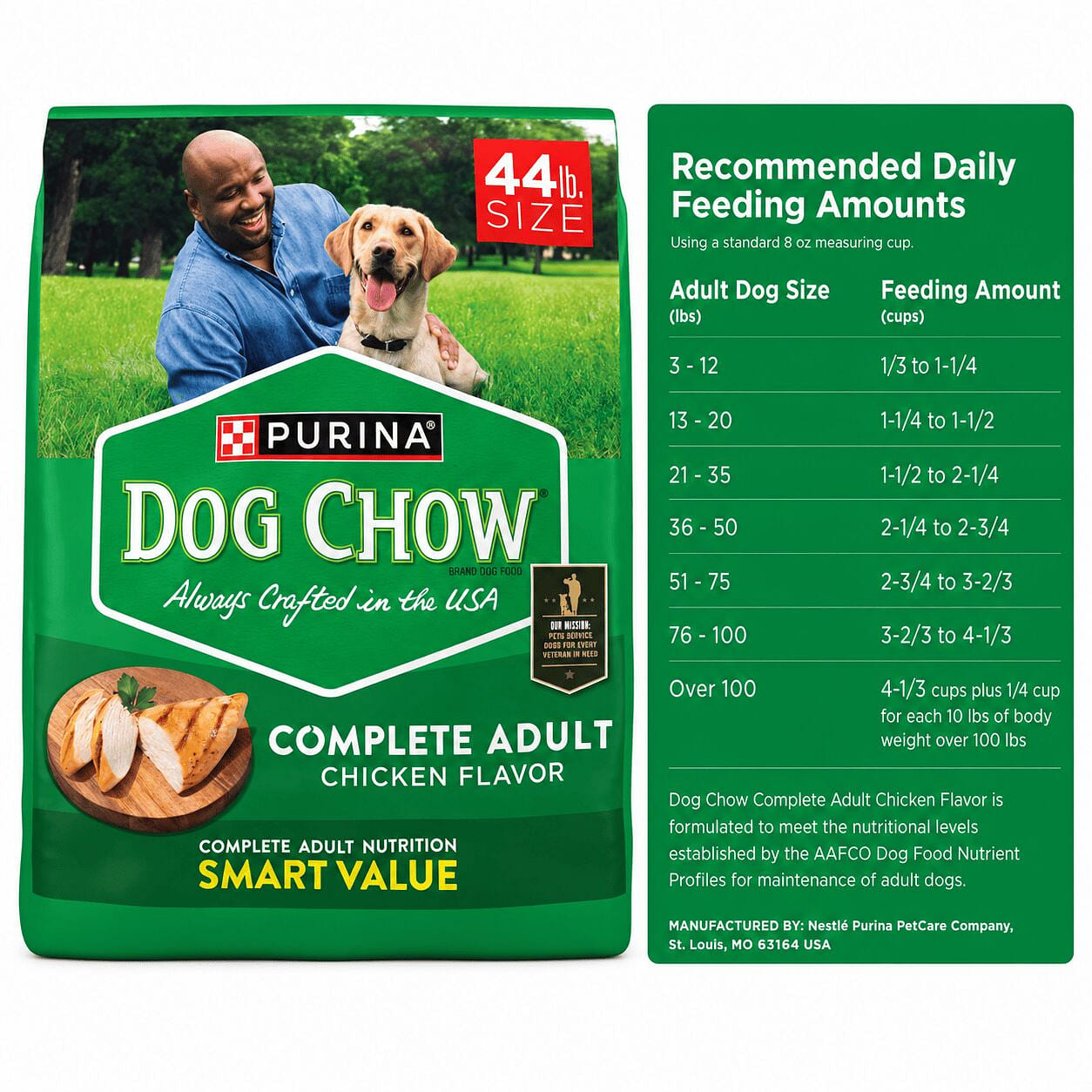Purina Dog Chow Complete Chicken Adult 44lb 1 pack