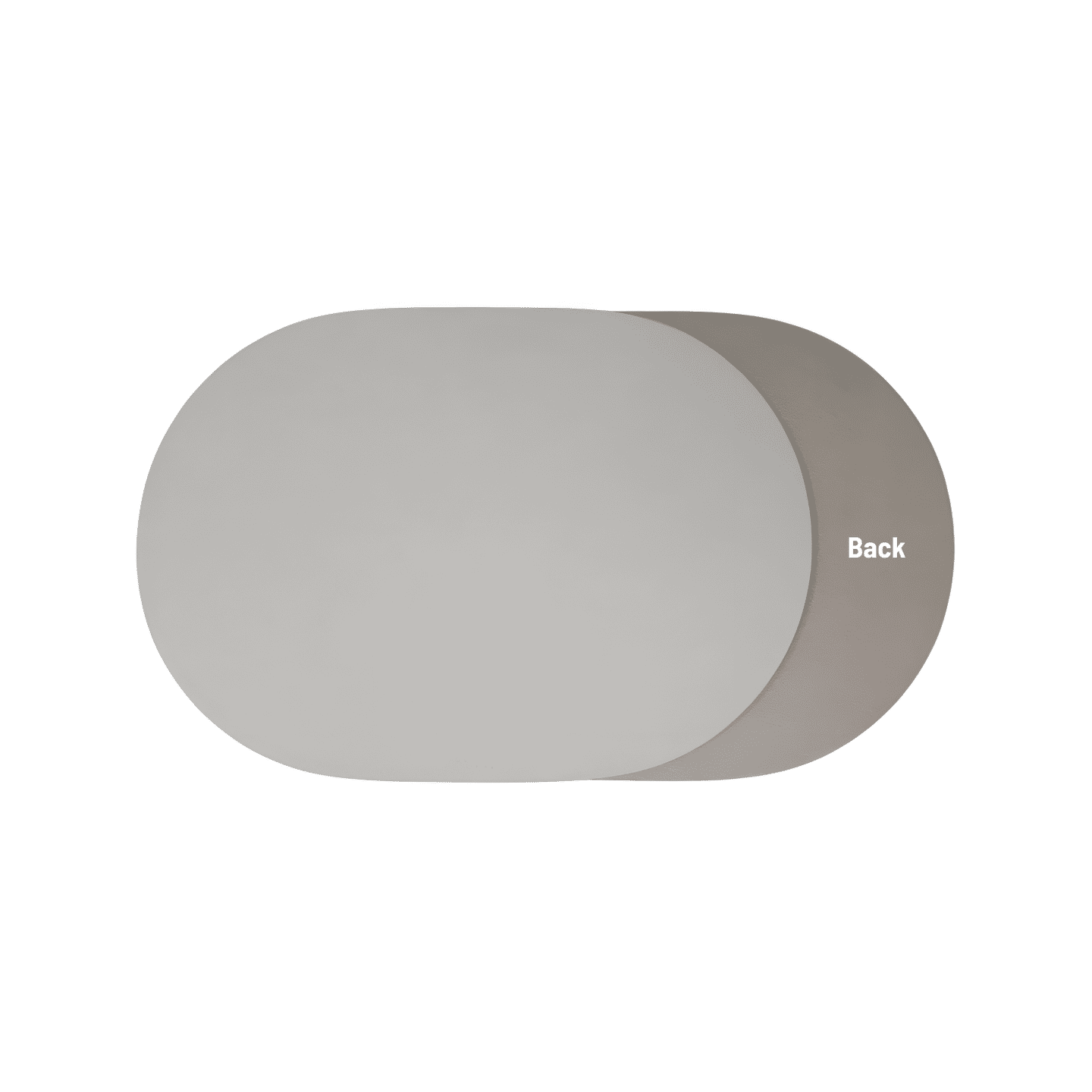 Le’enmi Oval Double-Sided Leather Tray – Warm Grey / Large 1 each