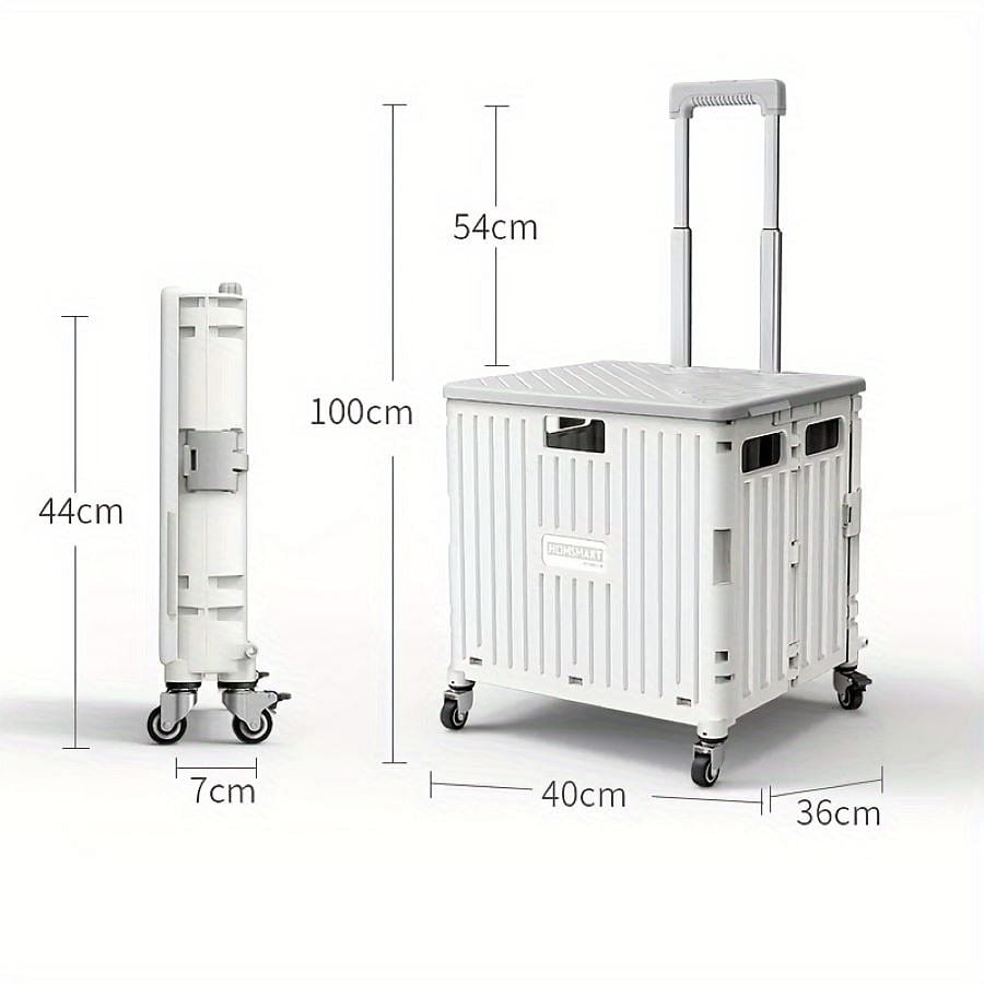 Shopping cart with universal wheels, white, 65L 1 each