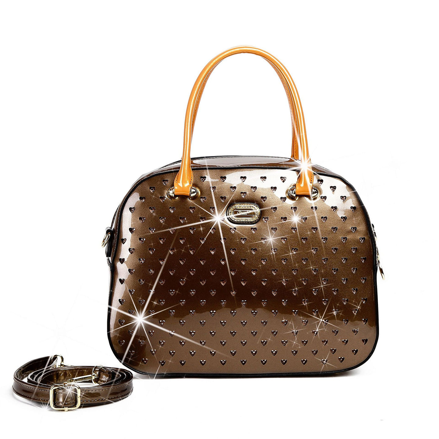 Starz Art Vegan Leather Retro Crystal Overnight Bag Pewter [RZO8329-PR] 1 each