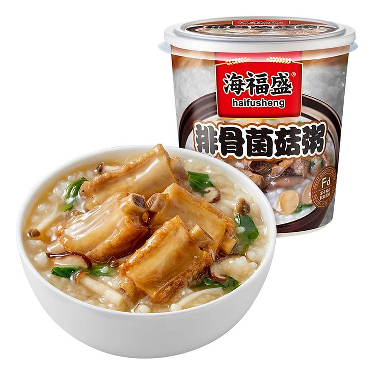 【海福盛】排骨菌菇粥 速食粥 方便早饭夜宵营养冻干粥 1杯