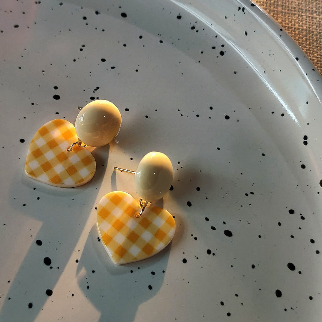 925Handcrafted Vintage Color Block Geometric Earrings 1 count
