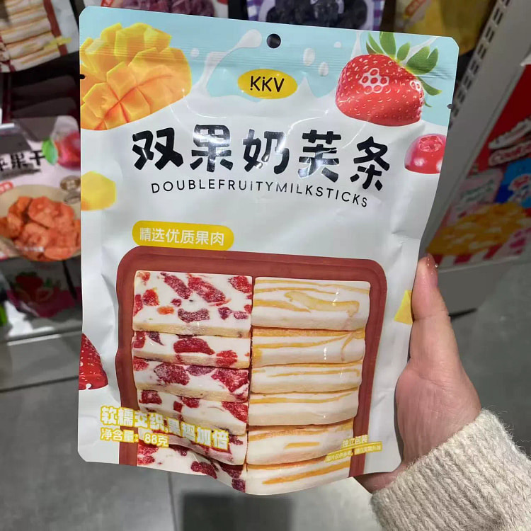 KKV双果奶芙条小零食休闲食品*1袋 88 克