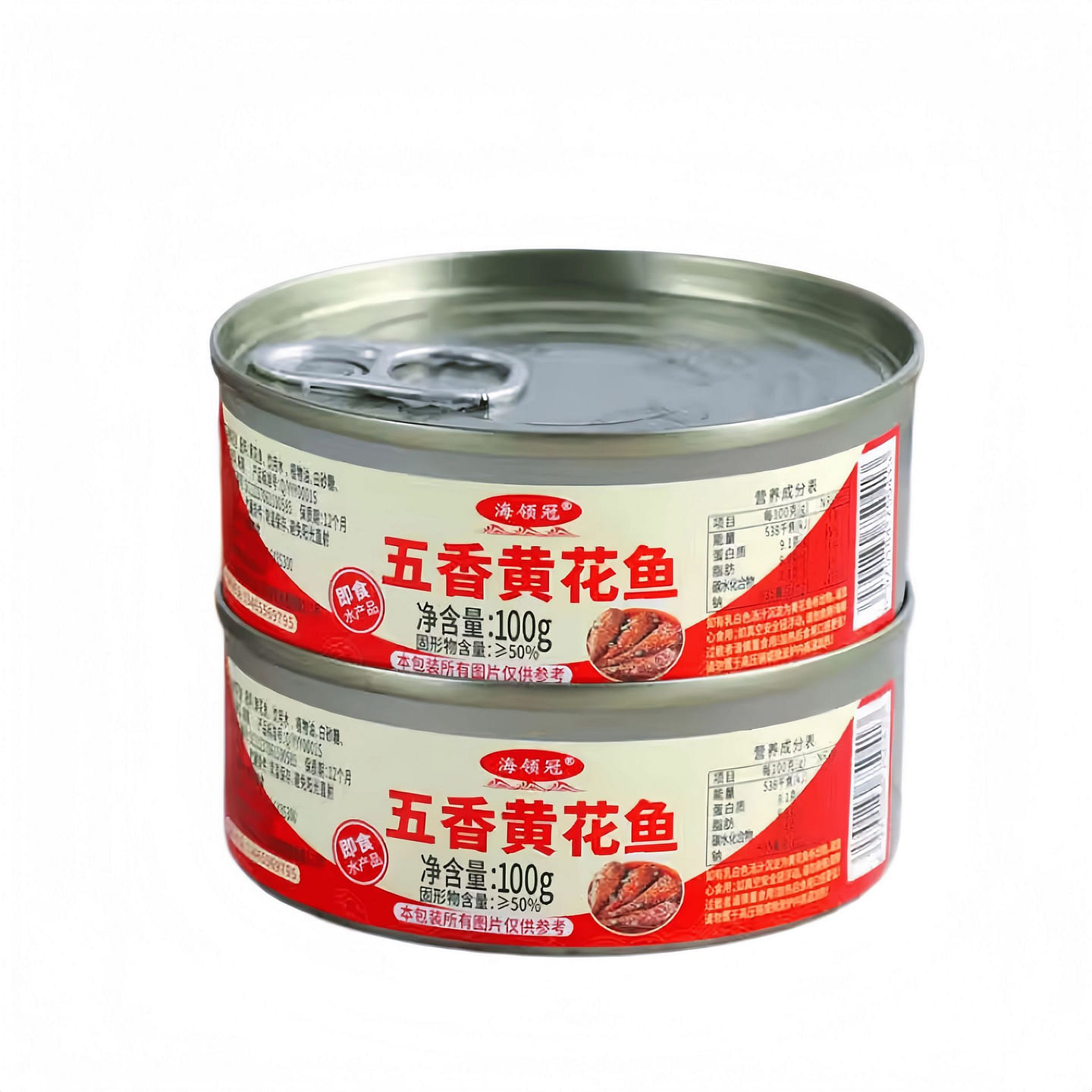 Ready-to-eat five-spice small yellow croaker canne 200 g