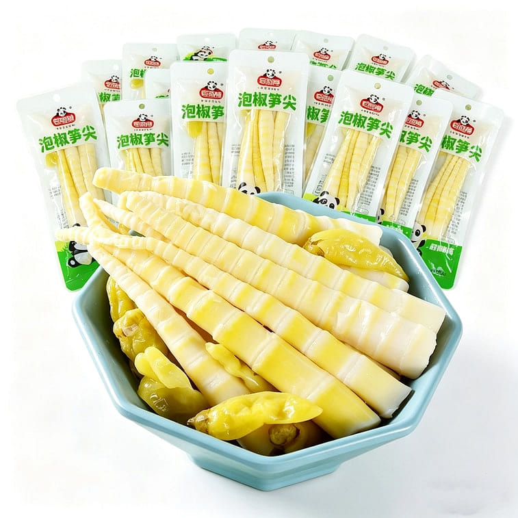Jishidao Pickled Pepper Crispy Bamboo Shoots, 24g 96 g