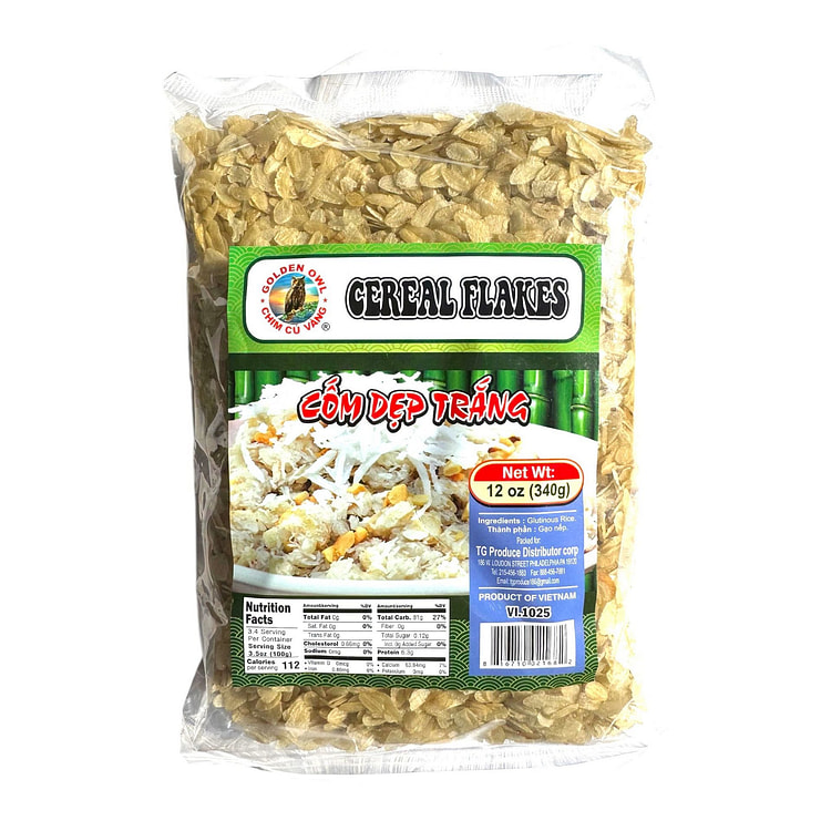 Golden Owl - White Flattened Rice Flakes (12oz) 340 g