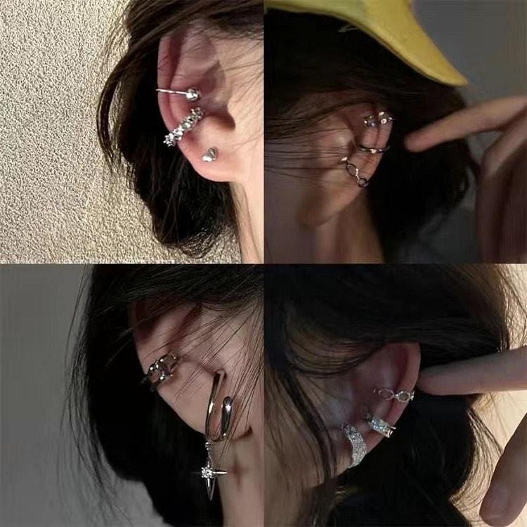 耳夹女ins小众设计高级感甜酷无耳洞耳骨夹百搭4套 1 包