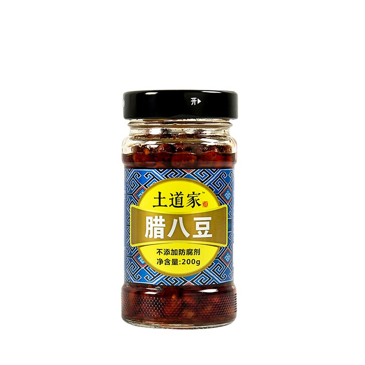 土道家腊八豆原味黄豆豆豉佐餐拌饭拌面200g*1瓶