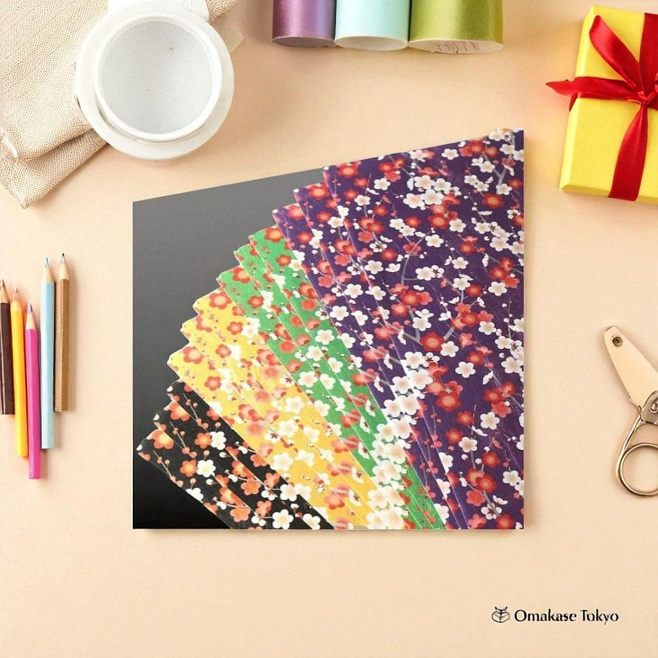 Japanese Washi Chiyogami Plum Flower 80 g