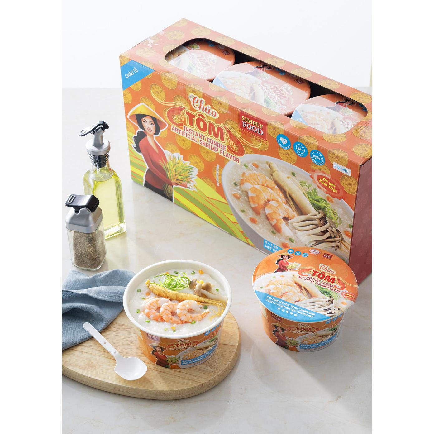 Simply Food Shrimp Congee Bowl 1.83oz pack of 9 1 each
