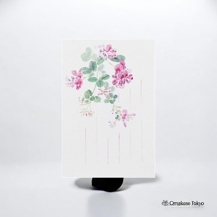 Medetaya Washi Seasonal Postcard-Hagi Flower 20 g