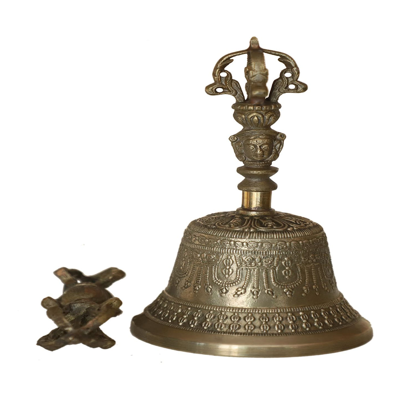 Cottage Handicraft Tibetan Buddhist Bell & Dorje Set – Medium Size, Hand-Made 2 count