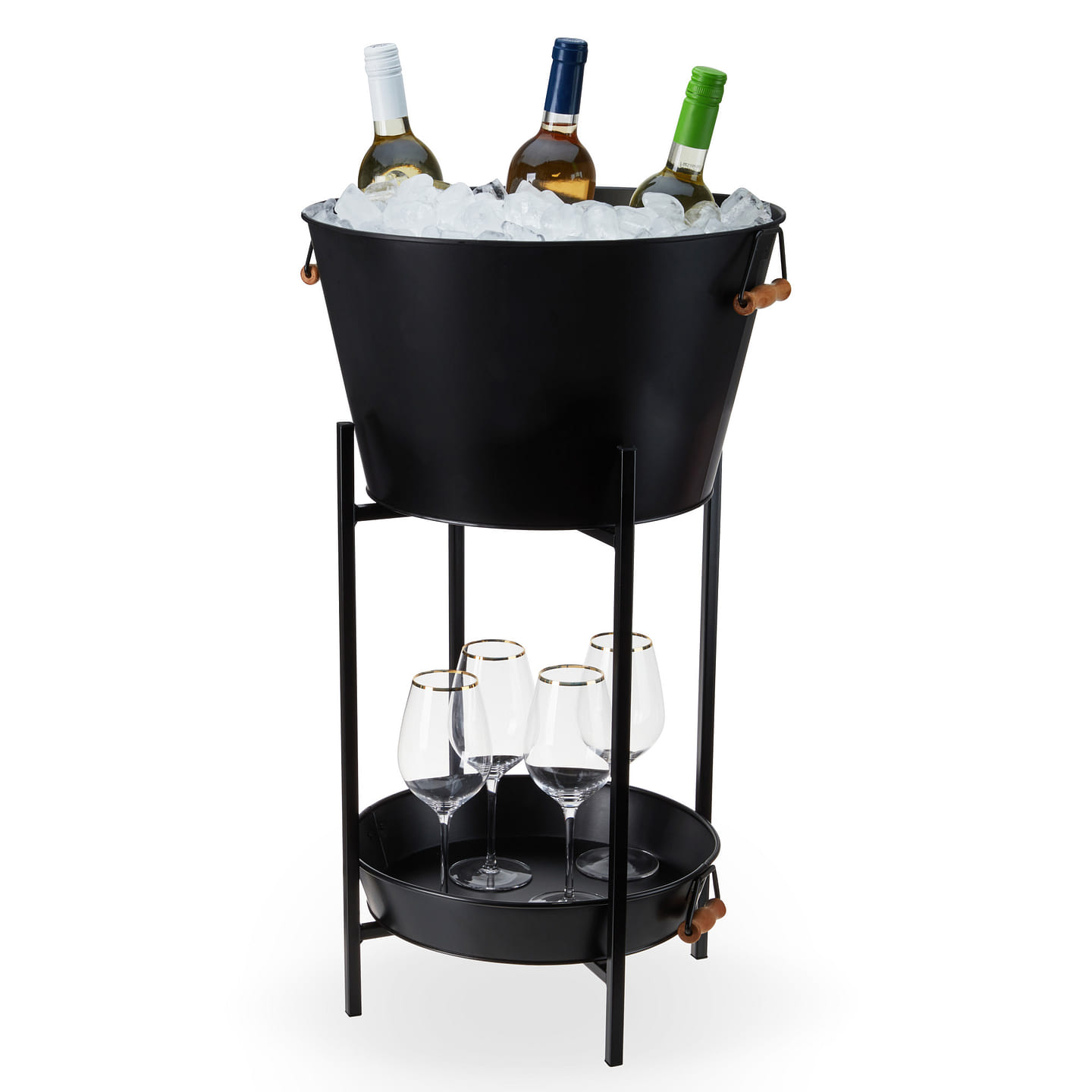 Black Beverage Tub with Stand & Tray by Twine Living® 1 each