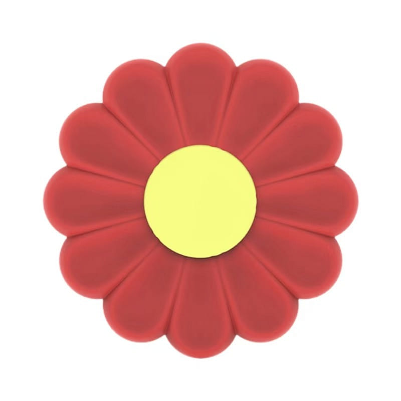 Daisy Flower Silicone Placemat Anti-Scald Simple Lovely-22cm Red 1 each