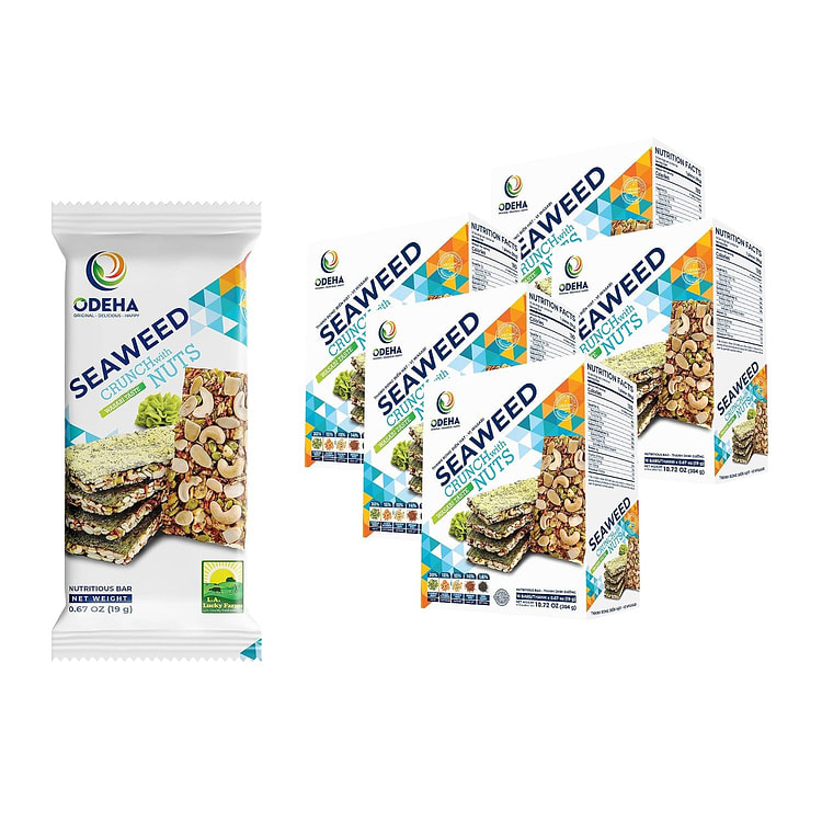 Odeha Seaweed Crunch With Nuts Wasabi - 80 Bars 304 g