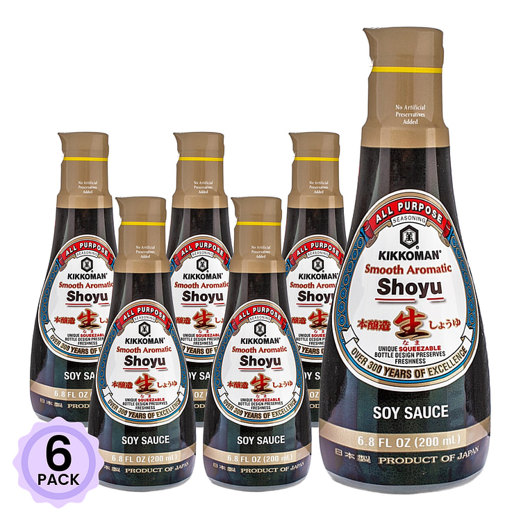 Kikkoman Soy Sauce Smooth Aromatic 6.8 fl.oz*6 pack
