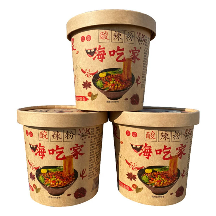 嗨吃家酸辣粉冲泡即食免煮非油炸方便粉丝65g*1桶