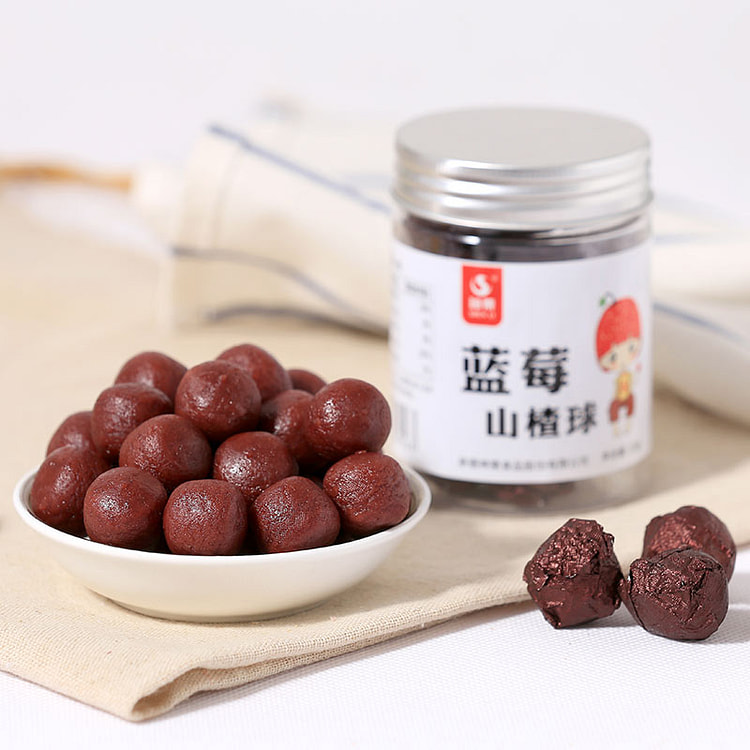神栗宽城特产蓝莓山楂球酸甜口味120g*1罐