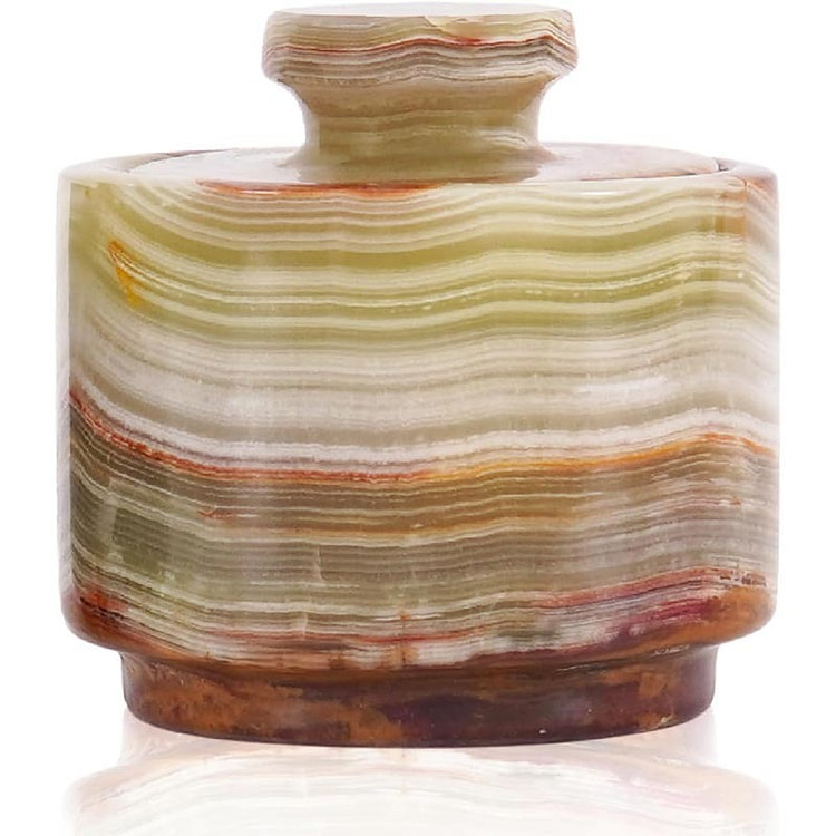 Radicaln Marble Salt Cellar with Lid, Green