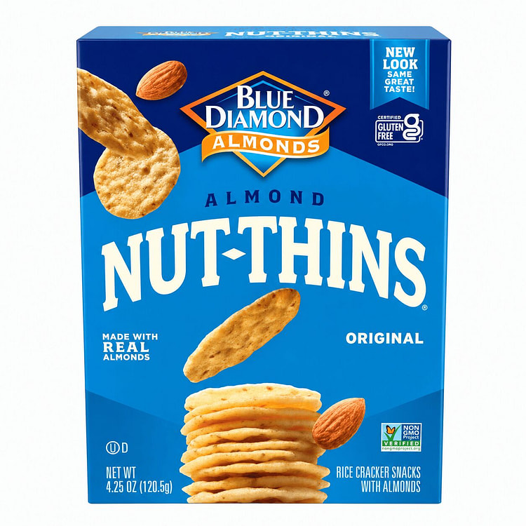 Almond Nut-Thins Rice Cracker Snacks with Almonds 200 case