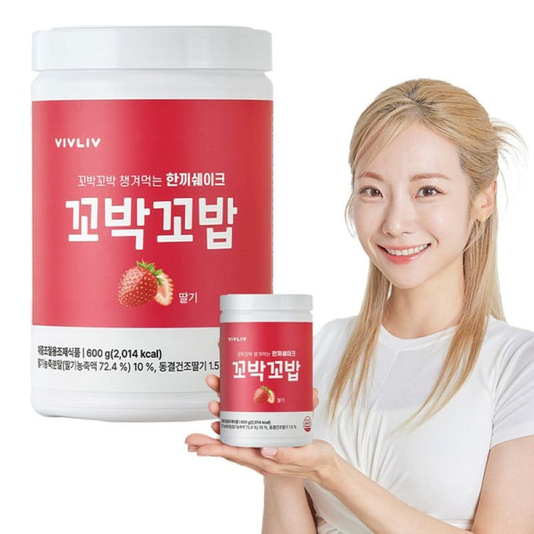 Kkobak Kkobap 餐食代表蛋白奶昔草莓 600 克