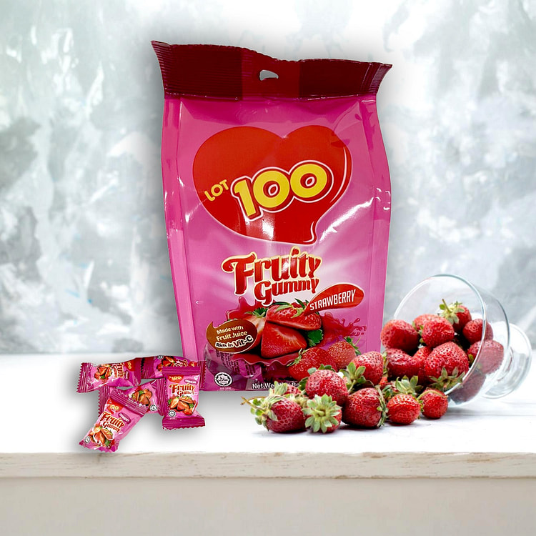 Malay Lot 100 Fruity Gummy Strawberry
