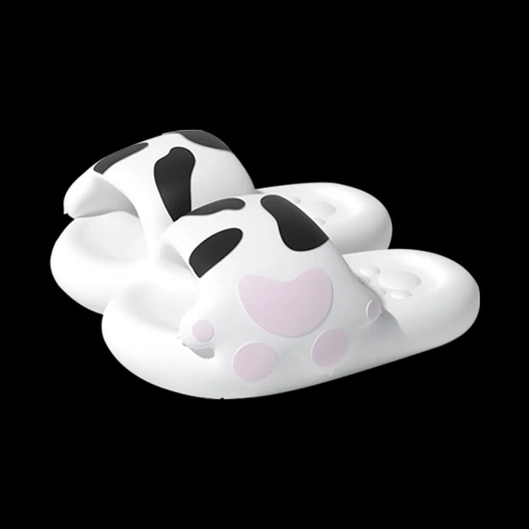 SECCHIC New Cute Cat Paw Slipper White Black 40-41