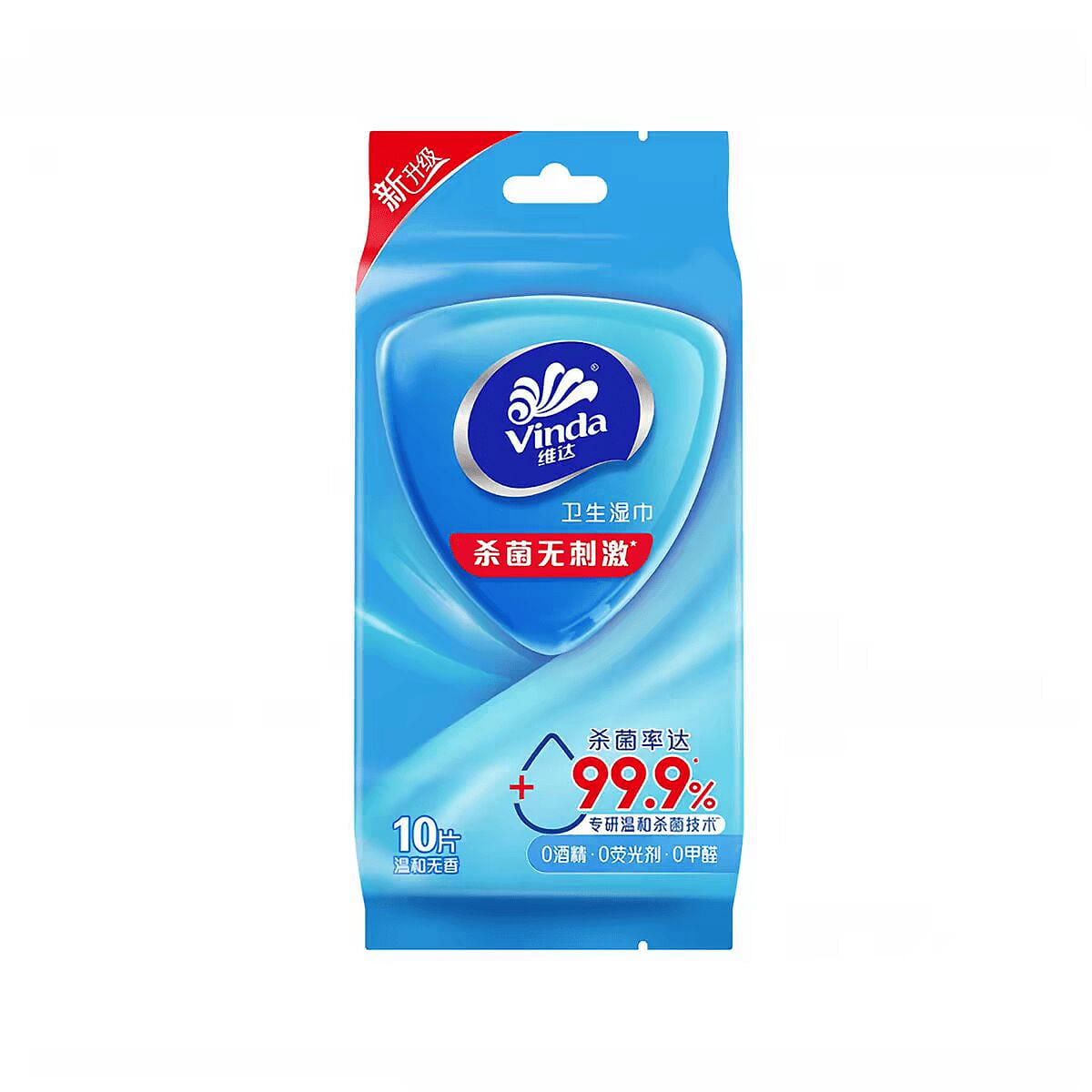 Vinda Wet Wipes 10pcs Germ-proof Mild 0%Alc 1 box