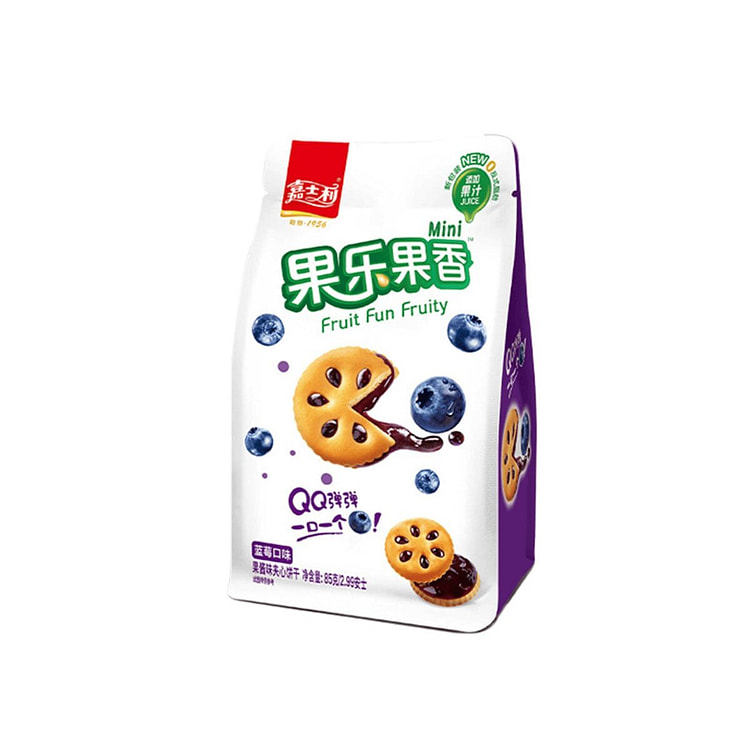 嘉士利果乐果香夹心饼干 蓝莓味 果酱饼干充饥薄脆 85 克