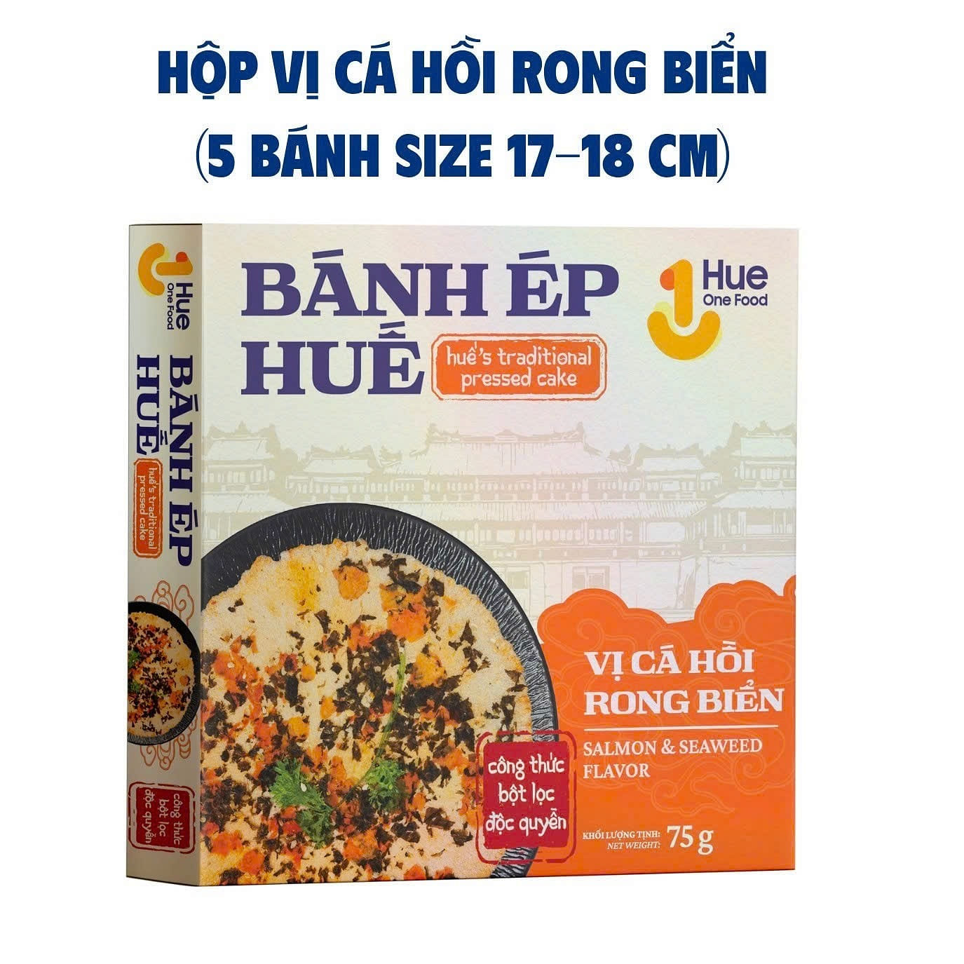 Bánh Ép Huế Vị Cá Hồi Rong Biển One food 1 gói