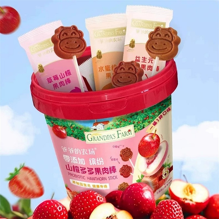 Colorful Hawthorn Fruit Meat Stick 228g/bucket 1 each