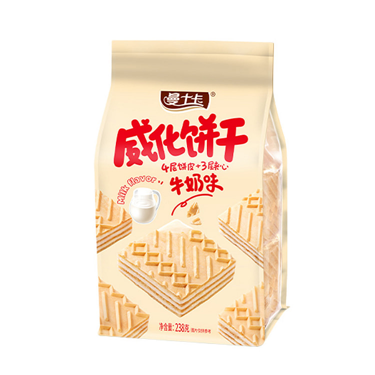 Manska old domestic wafer cookies milk flavor independent packaging office 