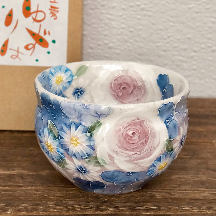 繁花 青彩口ーズ 抹茶碗（礼盒装） 1 个