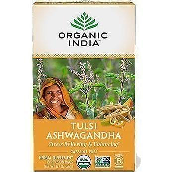 Organic India Tulsi Ashwagandha (Stress Relieving & Balancing), 18 tea bags 18 count