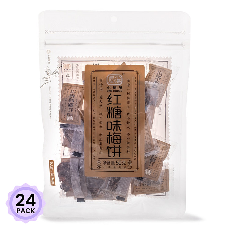 小梅屋 红糖味梅饼 50 克*24 包