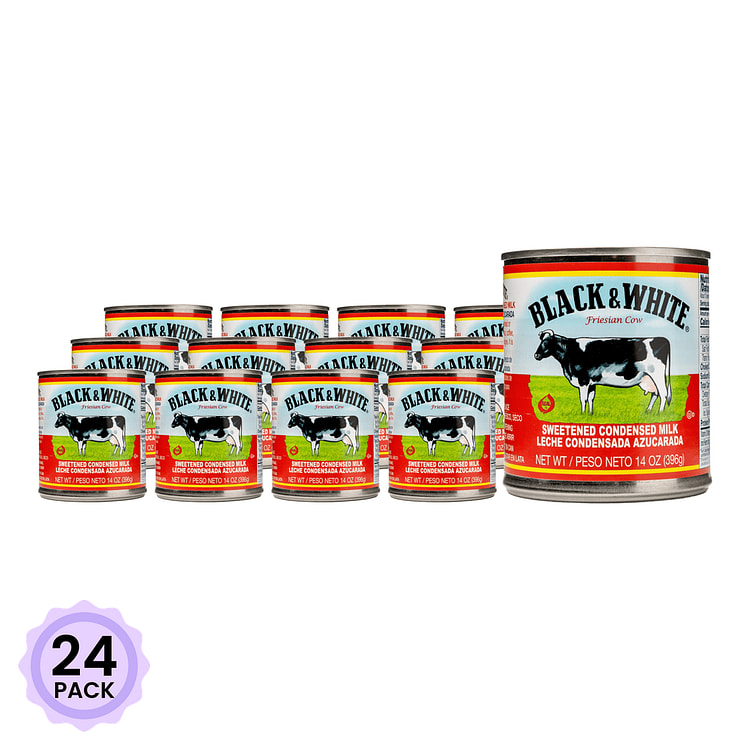 Black & White 練乳 14 オンス*24 パック