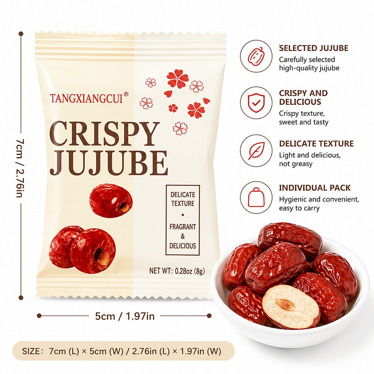 Enjoy 1 packs of crispy and seedless jujube cakes 6 g