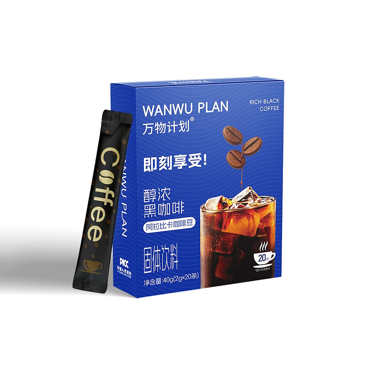 万物计划 黑咖啡 阿拉比卡速溶黑咖啡 20条 1 盒