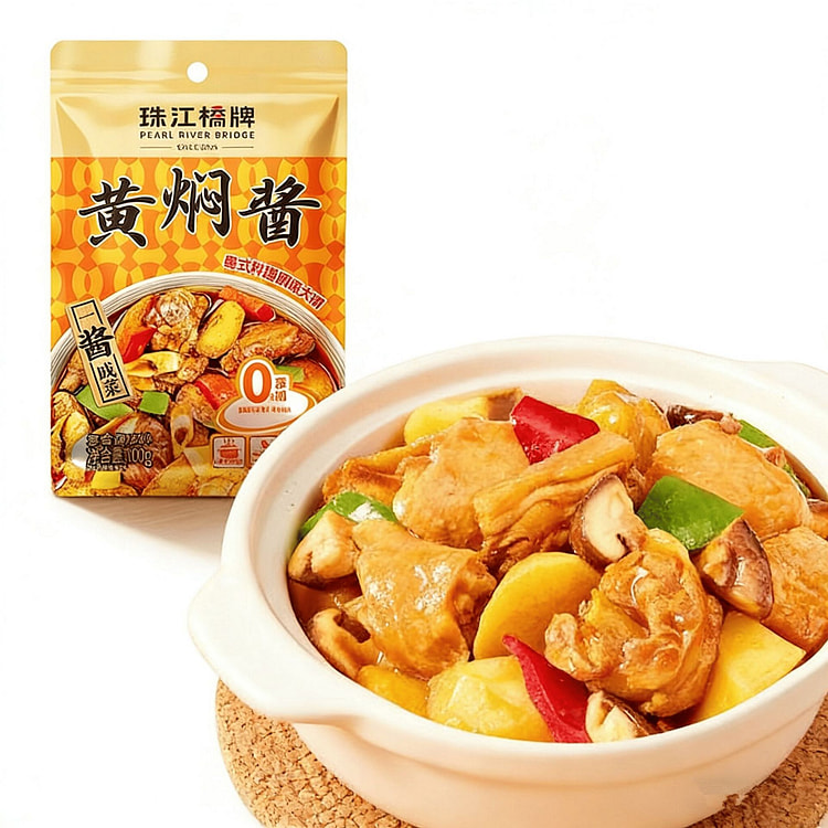 珠江桥牌黄焖酱黄焖酱汁黄焖鸡酱料焖锅酱腌肉酱烧烤酱 100 克