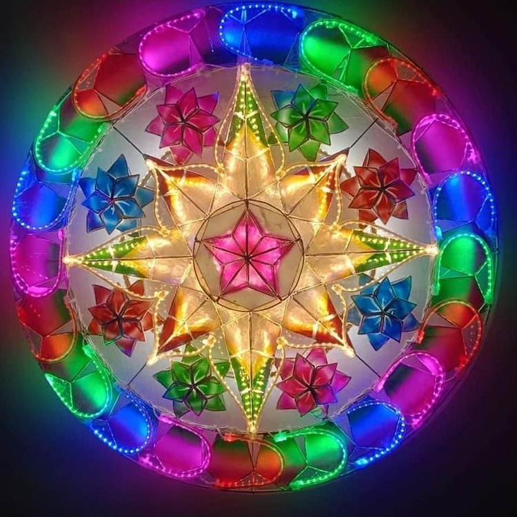 Rainbow Tala Capiz Parol 20" 1 each
