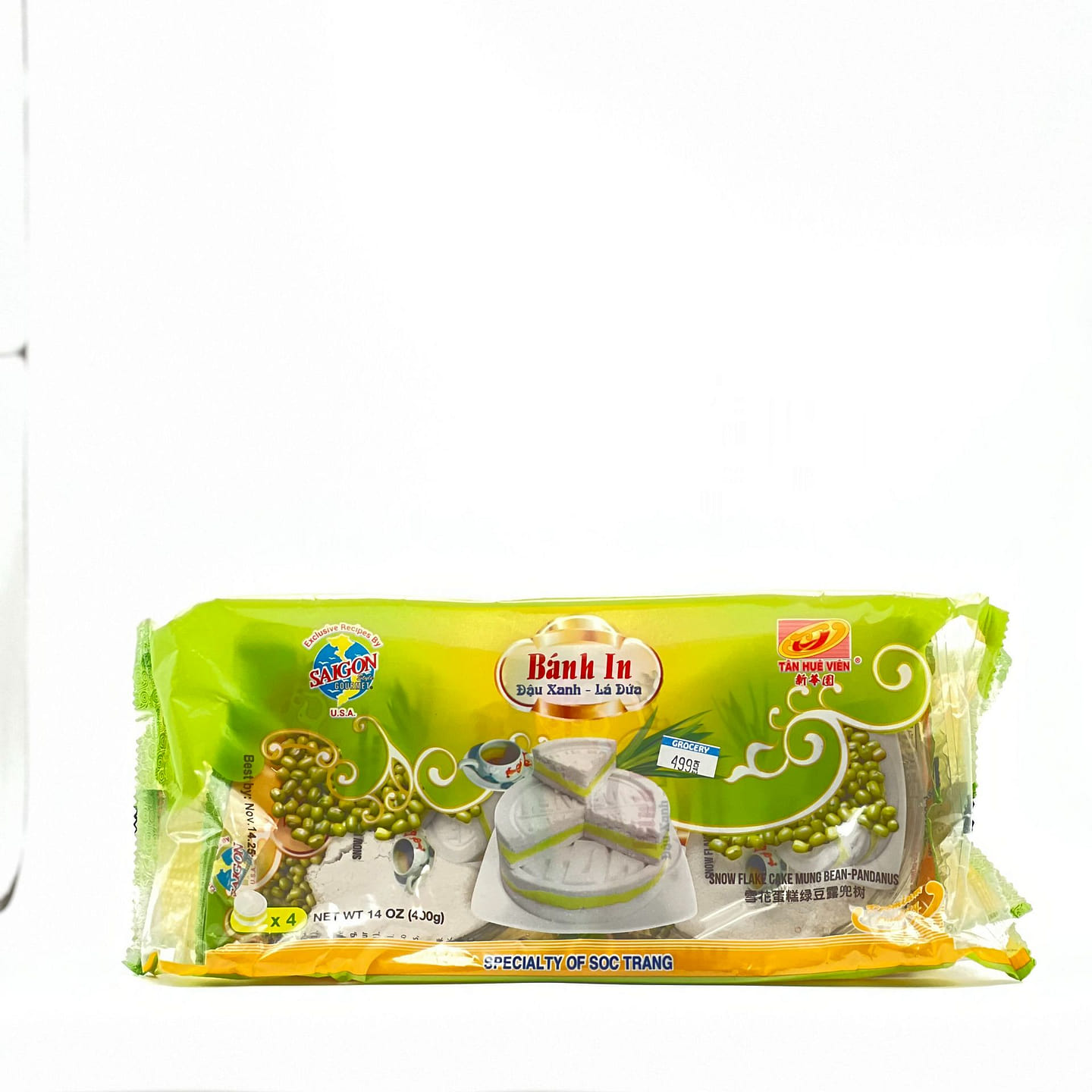 SNOW FLAKE CAKE GREEN BEAN & PANDANOUS TAN HUEVIEN 14 oz