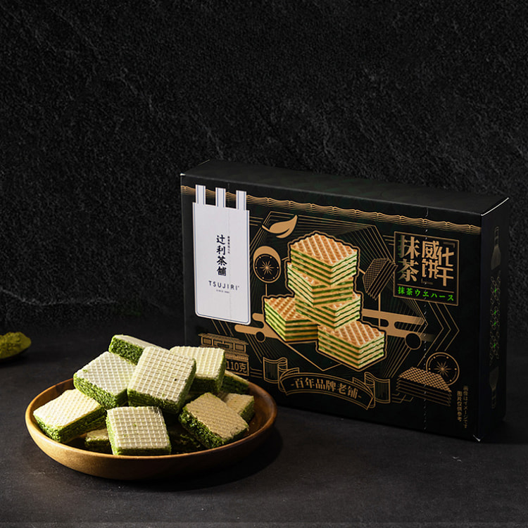 辻利茶铺抹茶威化饼干零食110g*1盒