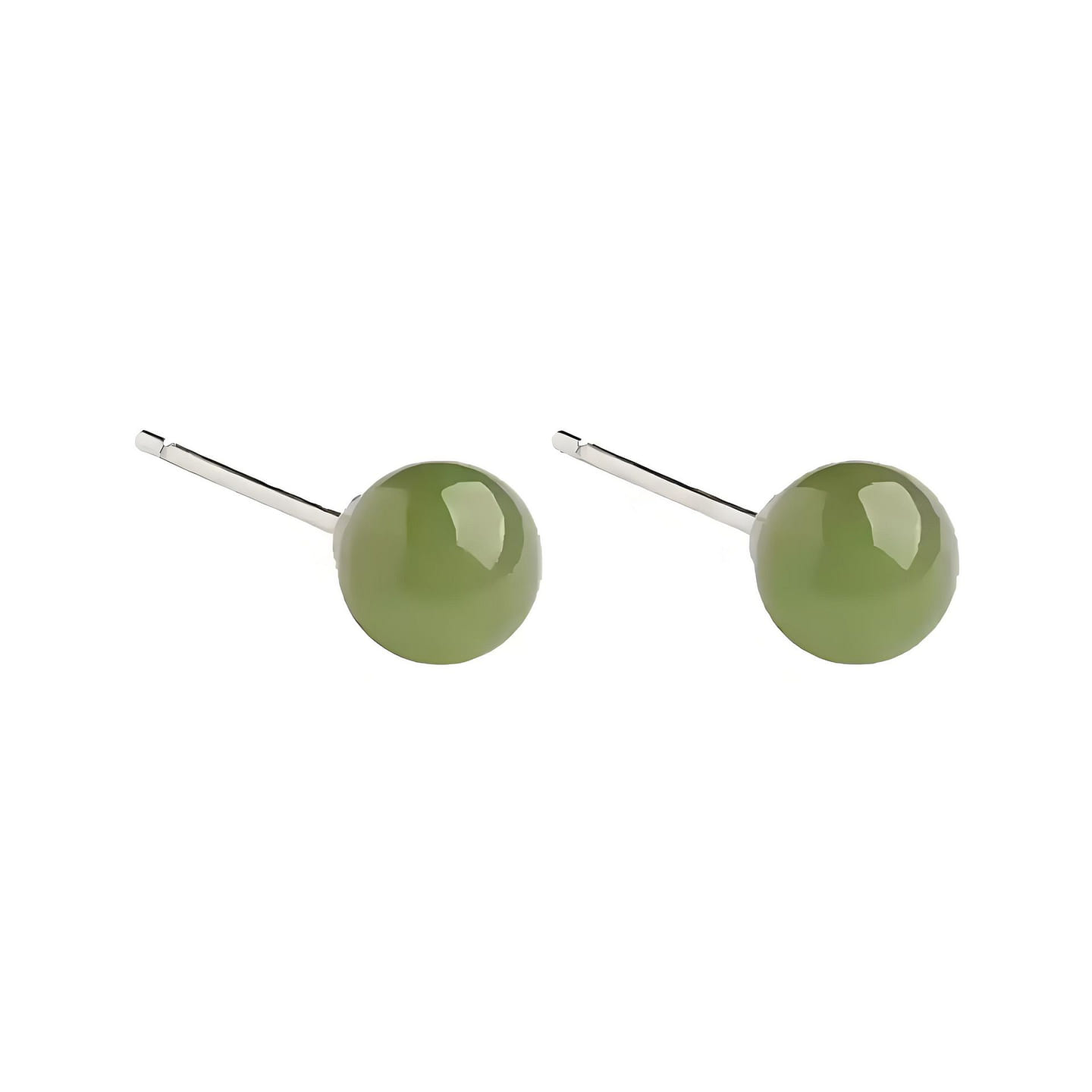 SUMI Hetian Jade Light Green 8mm Earrings 1 箱