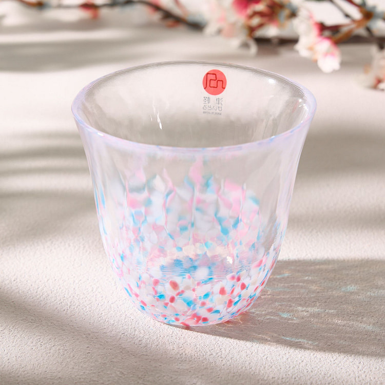 樱花玻璃杯（粉色和蓝色）