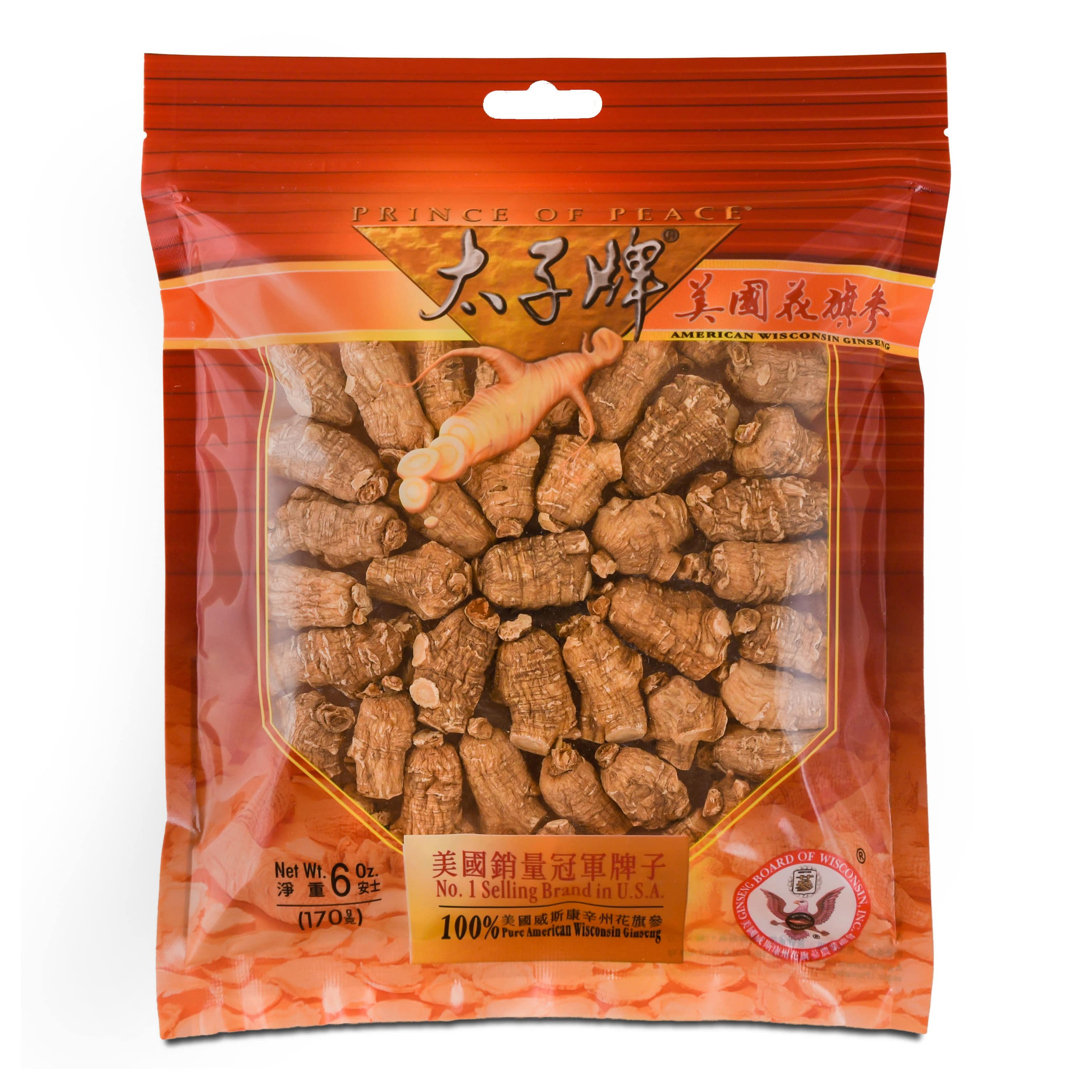 太子牌威州花旗參圓泡大號禮袋裝 6 盎司